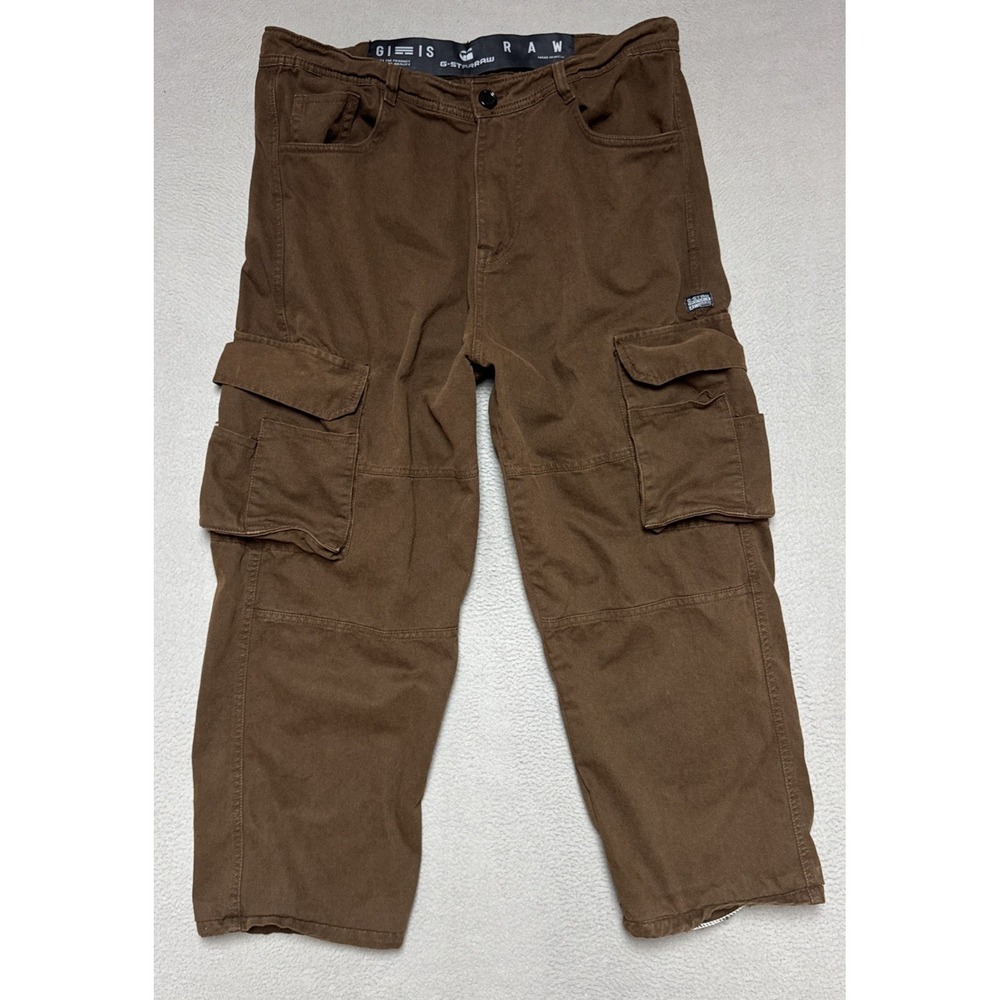 G-Star‎ RAW Droner Relaxed Tapered Cargo Pants Trousers Mens 34x25 Brown Utility